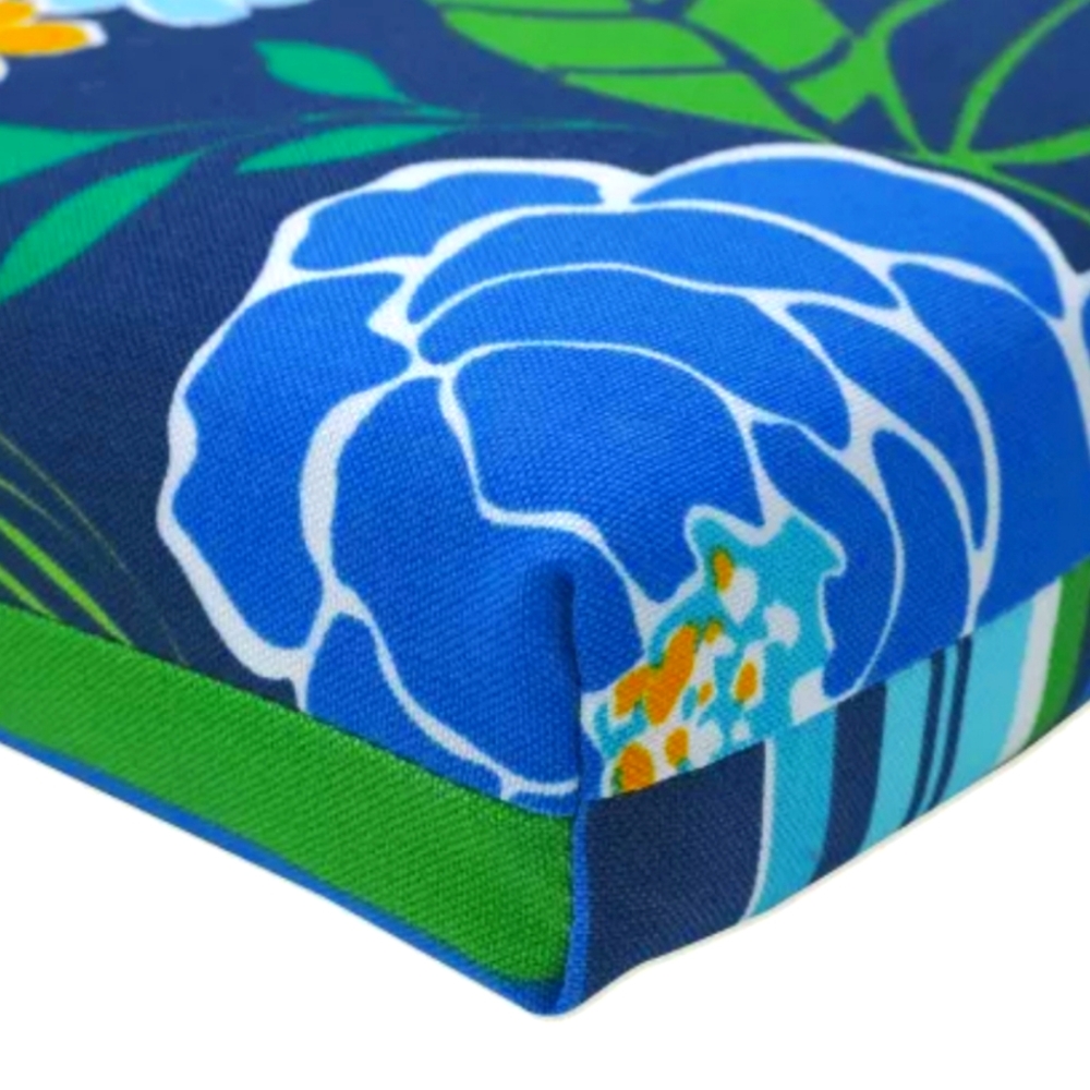 2pk Pillow Perfect Square Chair Pads NWOT Spring Bling / Sea Island Stripe Blue - Picture 3 of 10